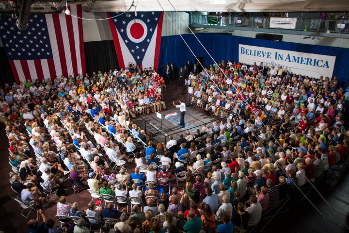 Republican Presidential candidate Mitt Romney campaigns in Ohio.