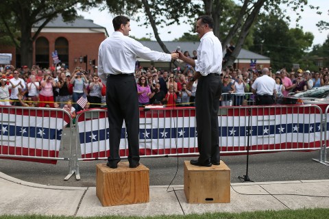 Republican Presidential Candidate Mitt Romney Announces Rep. Paul Ryan 