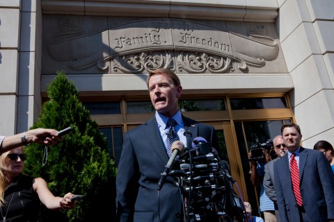 Family Research Council President Tony Perkins speaks during a news conference