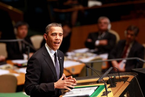 Barack Obama addresses the United Nations