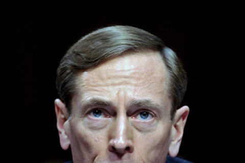 Image: CIA Director David Petraeus testifies before the U.S. Senate Intelligence Committee during a full committee hearing on "World Wide Threats" in Washington, D.C. Jan. 31, 2012 