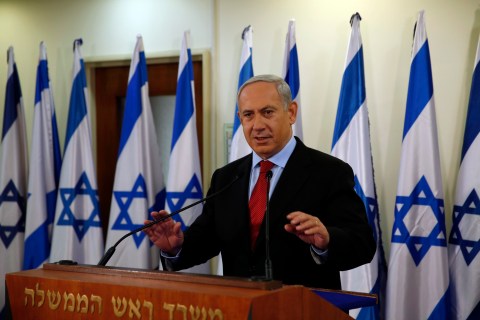 Israel's Prime Minister Netanyahu delivers a statement in Jerusalem