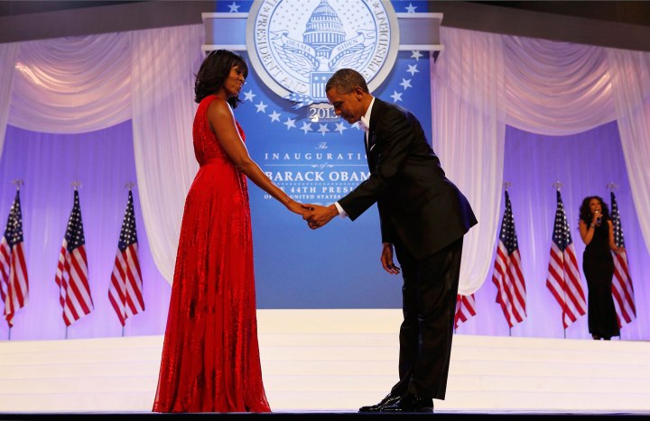 President Obama bows to First Lady Michelle Obama 