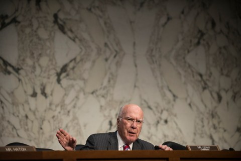 Committee chairman Senator Patrick Leahy, speaks during a hearing of the Senate Judiciary Committee on Capitol Hill Jan. 30, 2013 in Washington, D.C.      