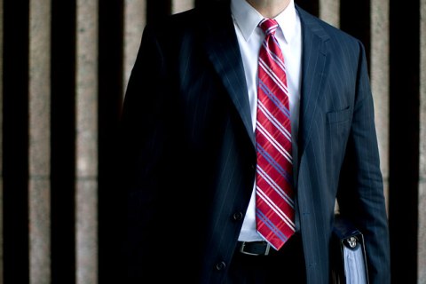 Kris Kobach stands outside the United States Courthouse in Dallas, Texas, in June, 2009. 