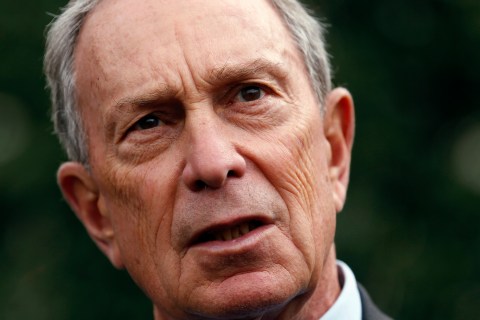 New York Mayor Bloomberg speaks to reporters after his meeting regarding gun violence with U.S. Vice President Biden, at the White House in Washington