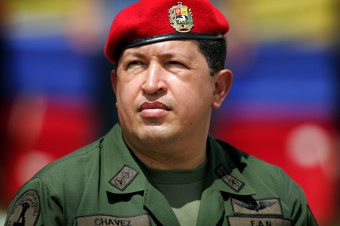 Venezuelan President Chavez wears army uniform on the third anniversary of his return to power ...