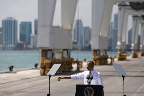 Obama delivers remarks on infrastructure investment at PortMiami