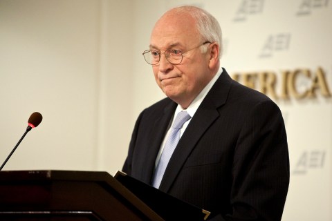 Former US Vice President Cheney speaks about national security at the American Enterprise Institute in Washington