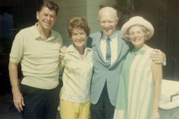 The Reagans with President Dwight Eisenhower and Leonore Annenberg. Circa 1967