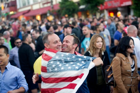 Gerling and Darrin Martin celebrate in San Franciscose of Marriage Act
