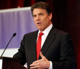 Texas Governor Rick Perry speaks at the National Right to Life Convention at the Hyatt Regency DFW International Airport Hotel in Grapevine, Texas, on June 27, 2013.
