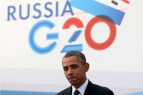 U.S. President Obama speaks to the media during a news conference at the G20 summit in St.Petersburg