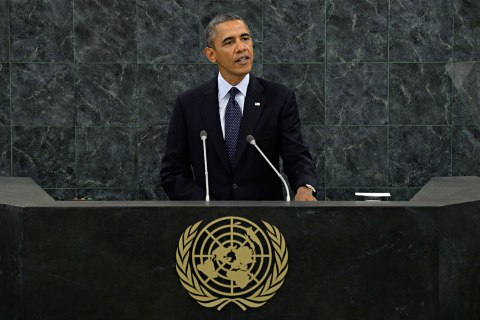 U.S. President Barack Obama speaks at the 68th United Nations General Assembly on Sept. 24, 2013 in New York City. 