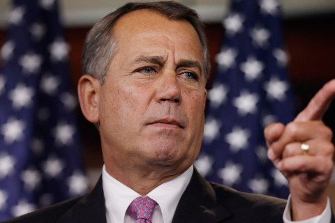 John Boehner Holds Press Briefing At U.S. Capitol