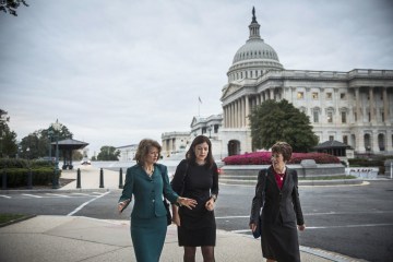 Senators Murkowski, Ayotte, center, and Collins, right, broke the logjam to open the government and avert default.