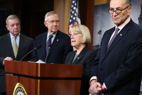 Senate Democrats Hold News Conference On Budget Deal