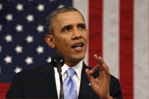 U.S. President Barack Obama delivers his State of the Union speech on Capitol Hill on Jan. 28, 2014 in Washington, D.C.